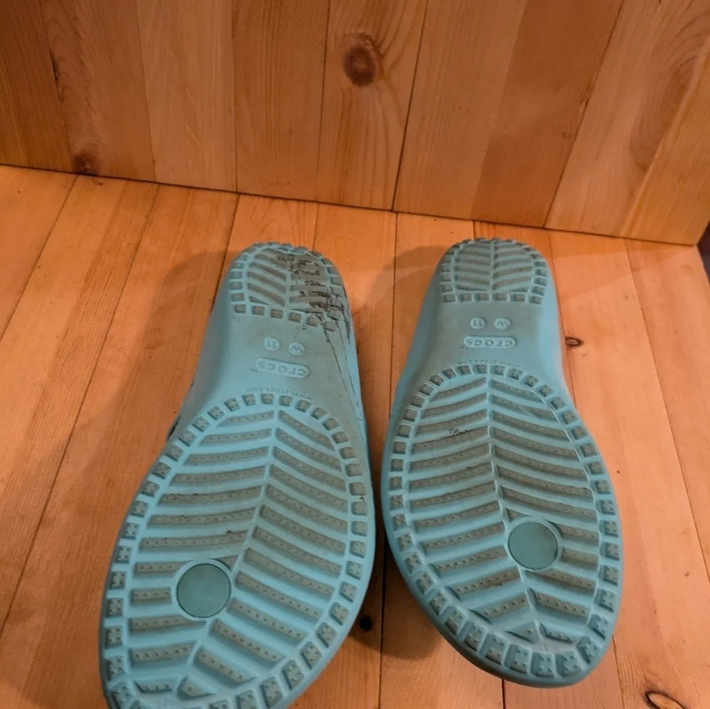 CROCS Light Blue Flip Flops Size 11